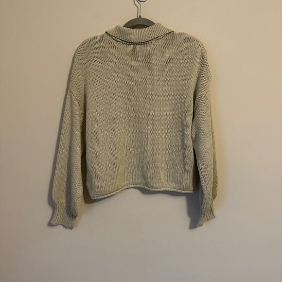 Industry Collared Polo Style Knit Pullover Womens Sz M Beachy Minimalist Sweater - Picture 7 of 7